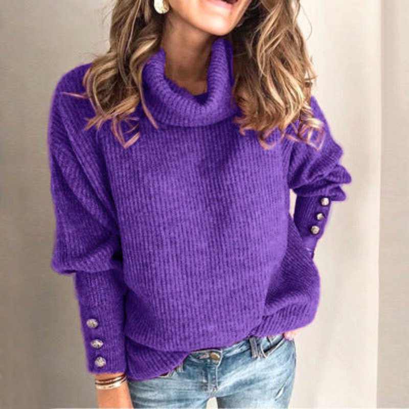 Merivelle – Chunky Gebreide Damestrui met Losse Col en Stijlvolle Details