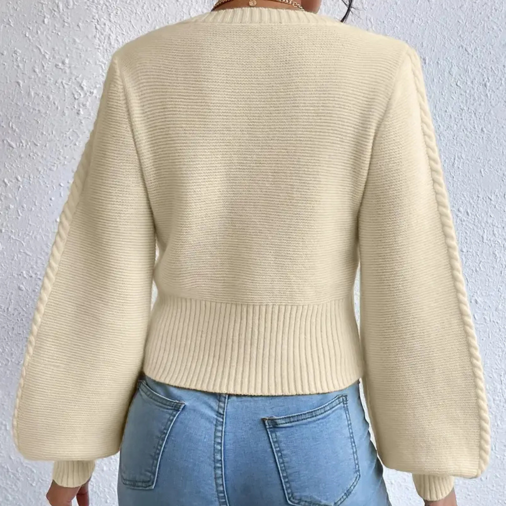Maelora – Elegante Gebreide Trui met Vierkante Halslijn