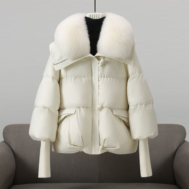 Clarisse – Elegante gewatteerde pufferjas met brede kraag voor dames