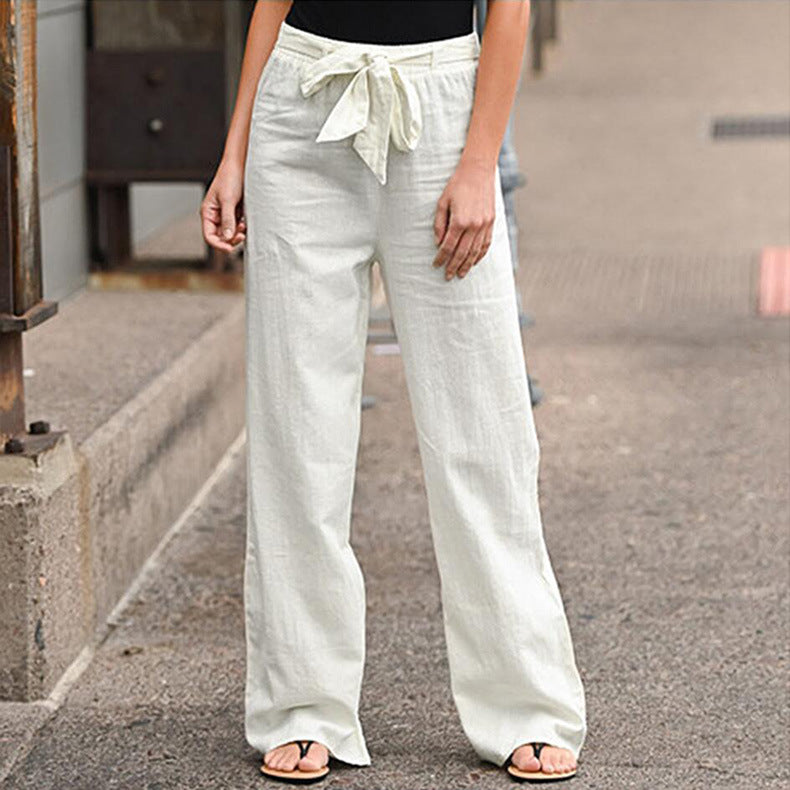 Calista - Luchtige Linnen Look Broek voor Stijlvolle Zomeroutfits en Comfortabele Vrijetijd