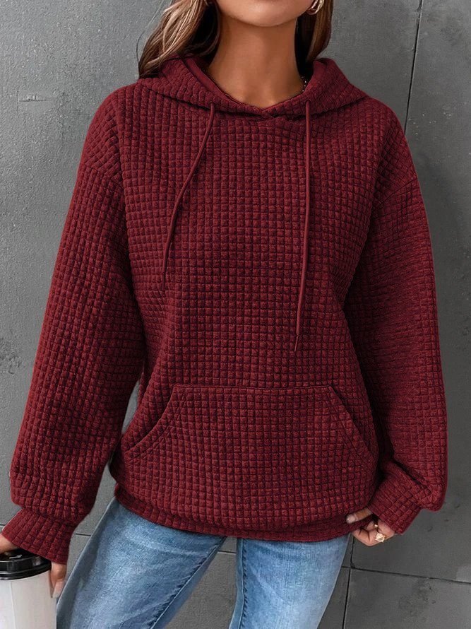Amoura Waffle Hoodie – knusse hoodie met wafelstructuur en casual elegantie