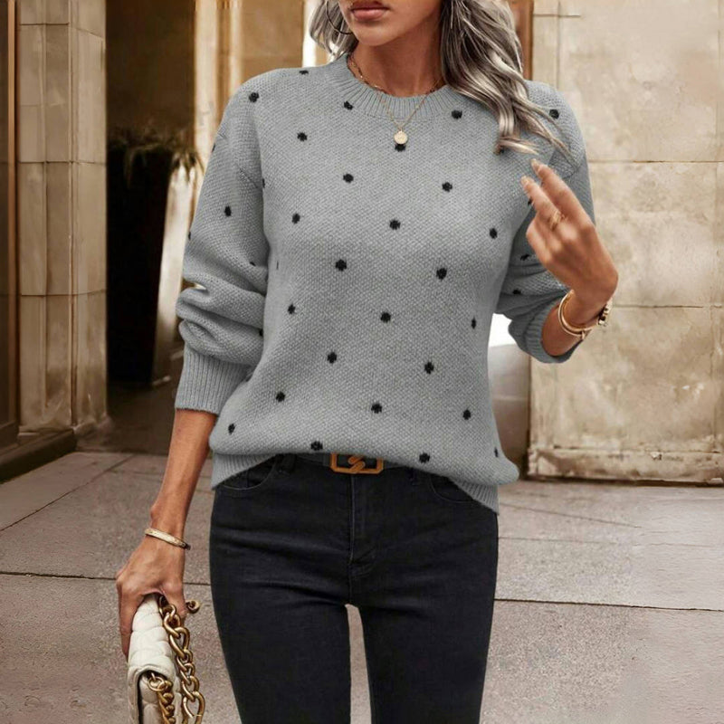 Noëlle Gebreide Polkadot Trui – Speels, Zacht en Tijdloos