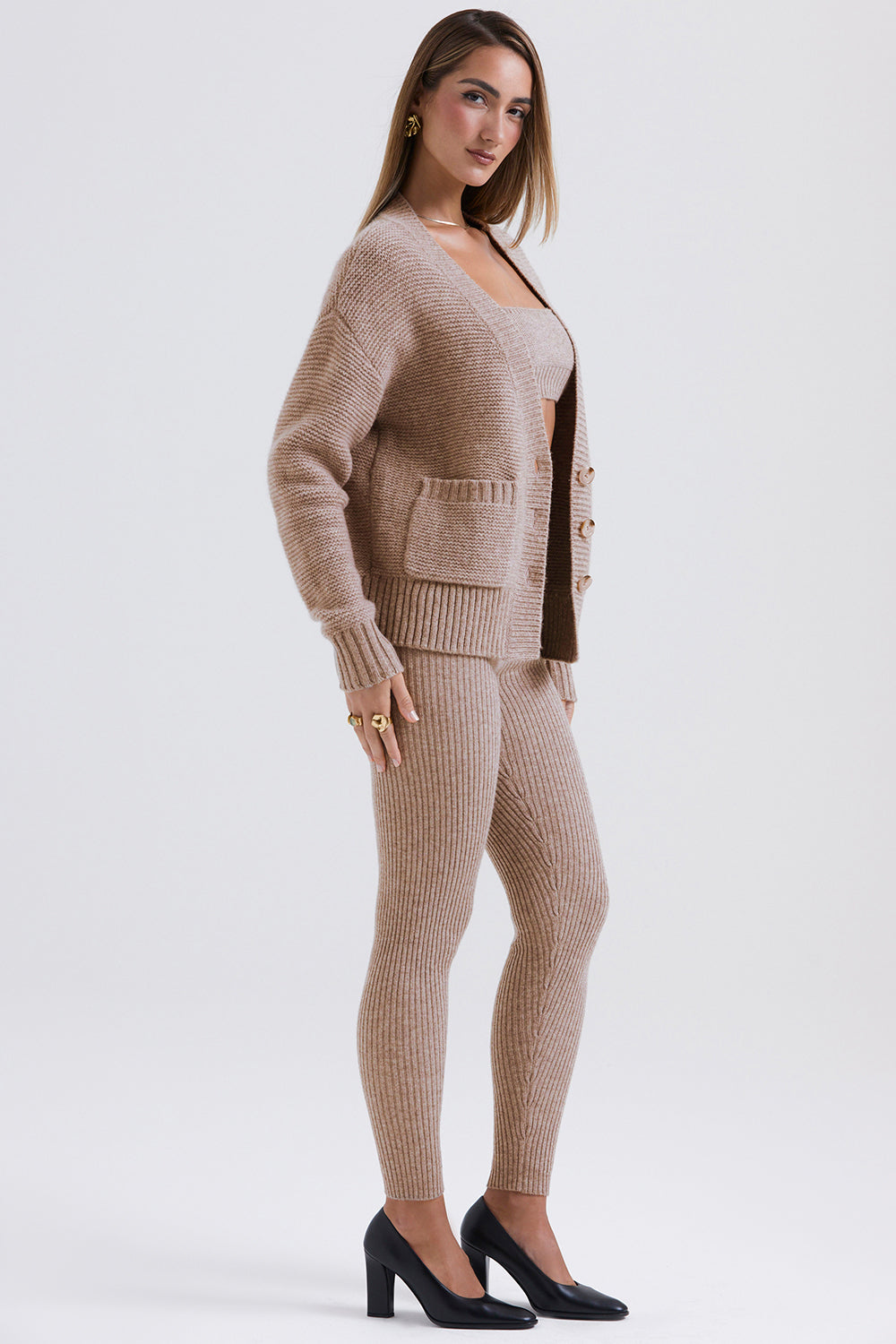 Amelith Driedelige Gebreide Set – Warm, Zacht & Elegant Comfort
