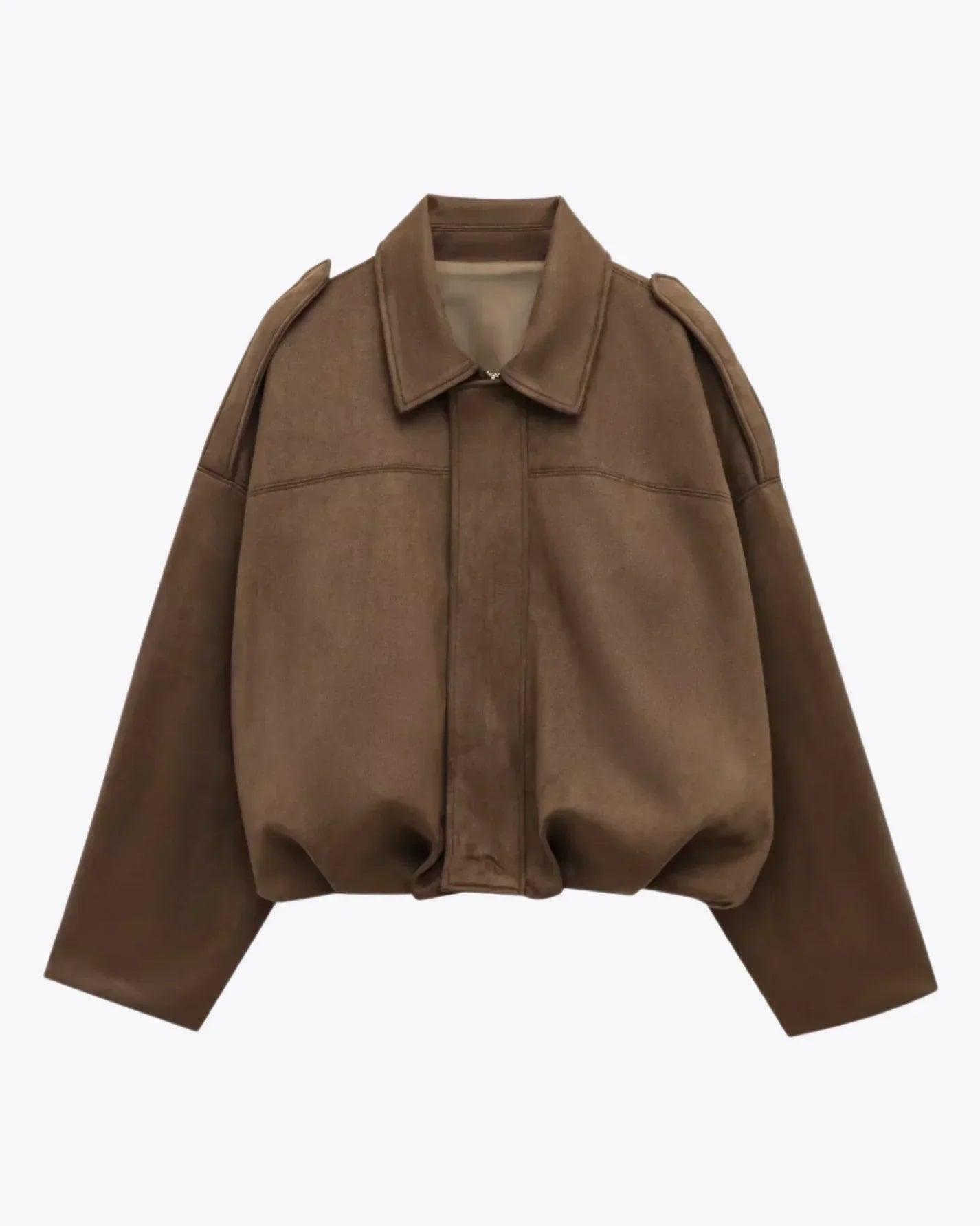 Noémie Suède Oversized Jas – Tijdloze Luxe in een Ontspannen Silhouet