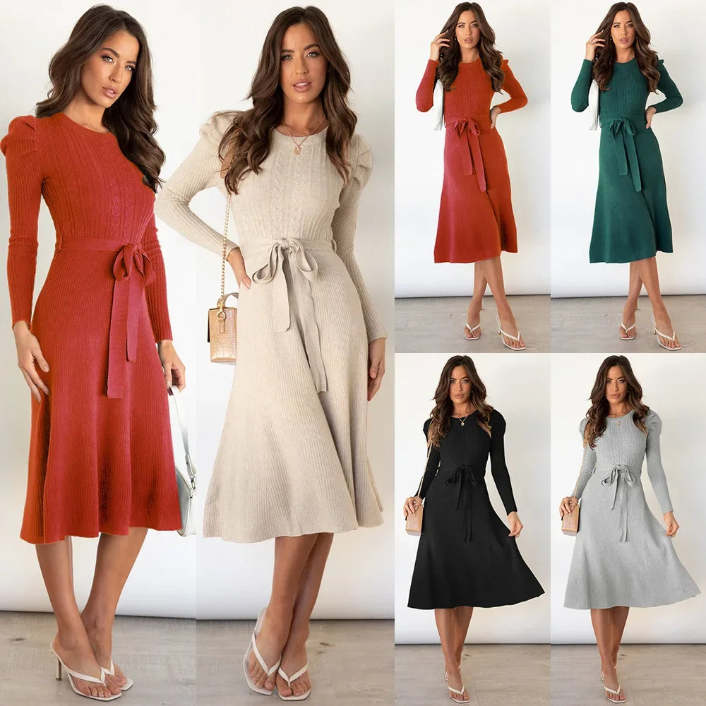 Serelinne – Elegante Gebreide Sweaterjurk met Comfortabele Pasvorm