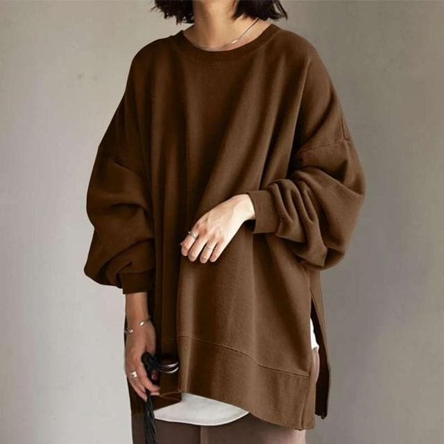 Sylvette Oversized Sweater – lange damestrui met zacht comfort en modern silhouet