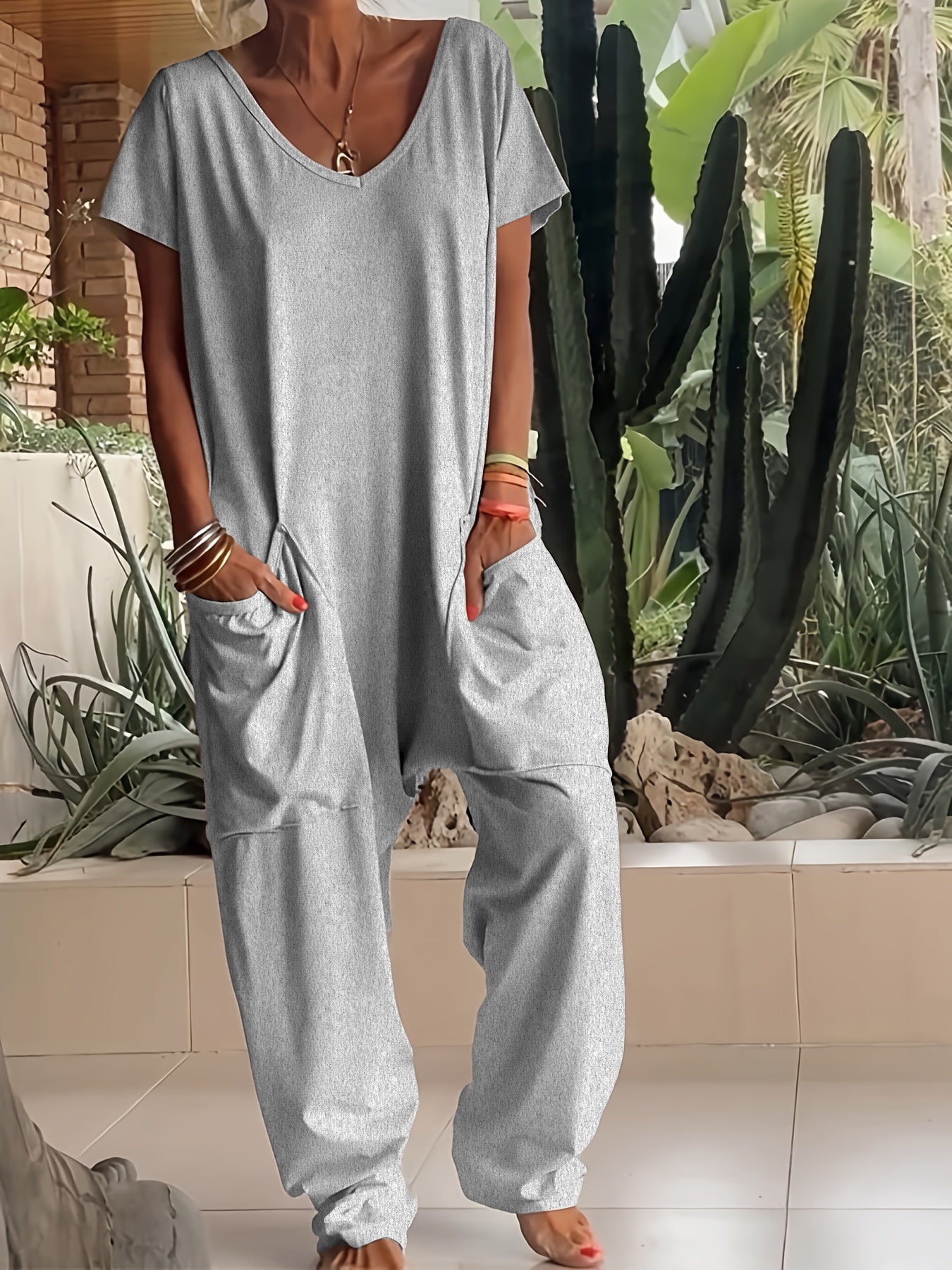 Zafira - Losse Fit Jumpsuit van Ademend Katoen voor Dagelijks Comfort