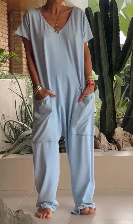 Zafira - Losse Fit Jumpsuit van Ademend Katoen voor Dagelijks Comfort