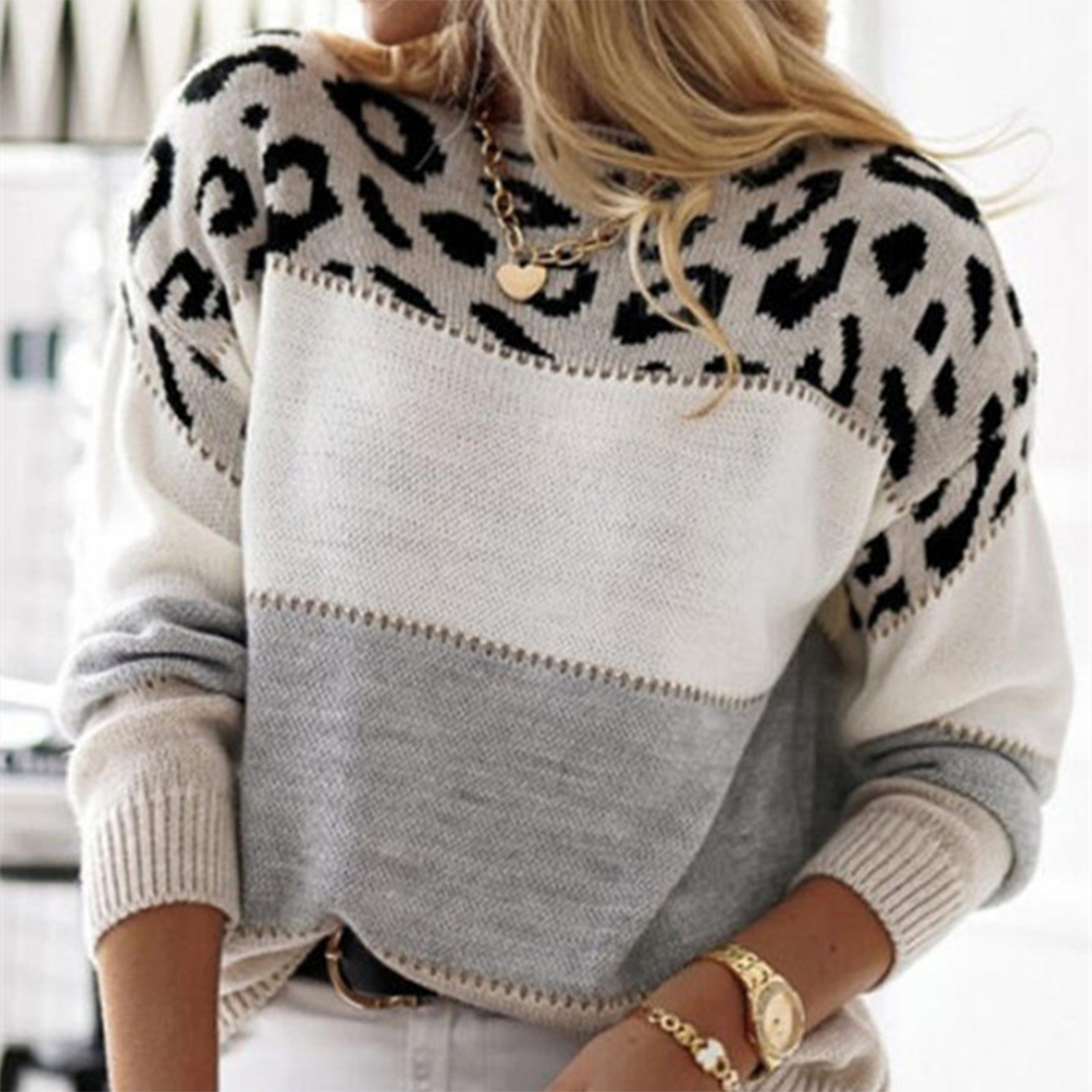Calyora – Trendy Trui voor Dames | Oversized & Luipaardprint Statement