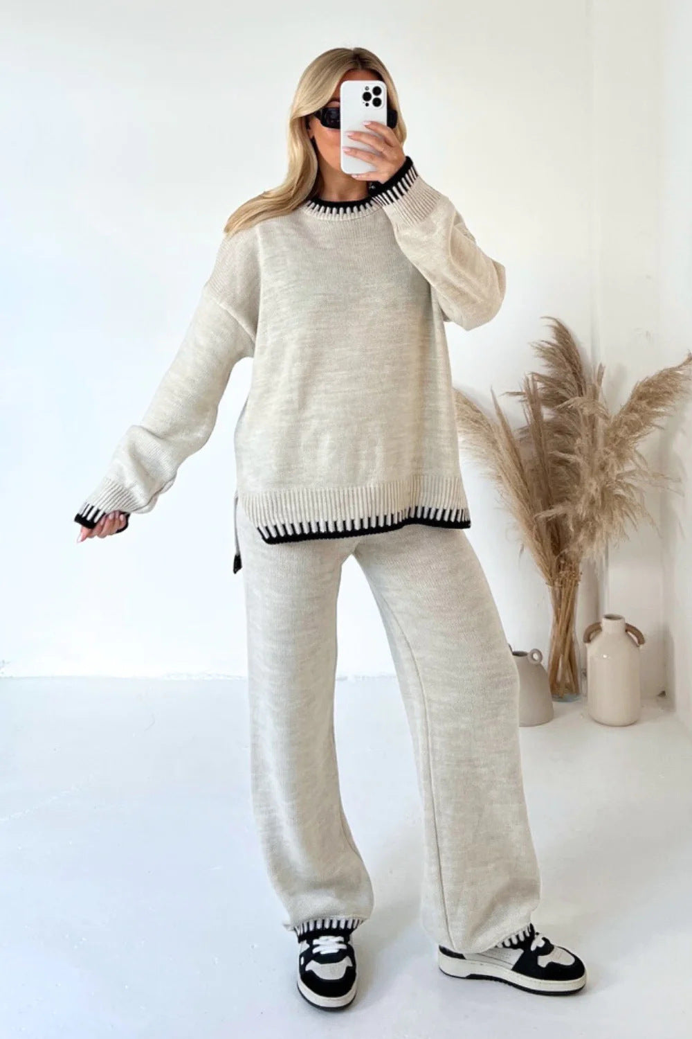 Trendy Effen Kleur Losvallende Set