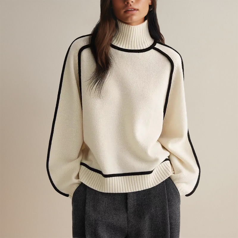 Aurelia Coltrui – Dames Pullover met 3D Streepmotief en Elegante Pasvorm