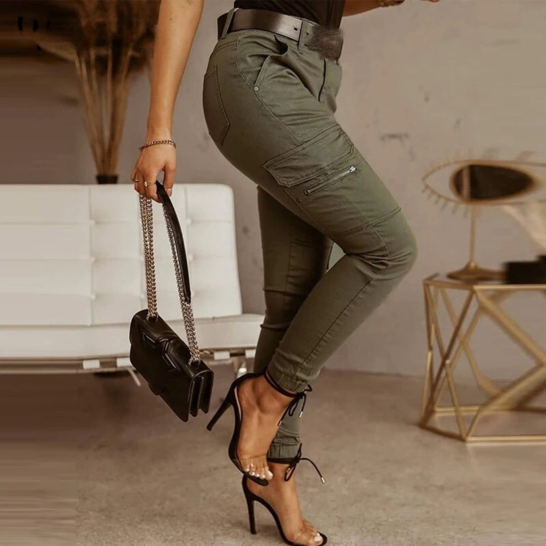 Maren Cargo Denim – Trendy Dames Jeans met Functionele Zakdetails