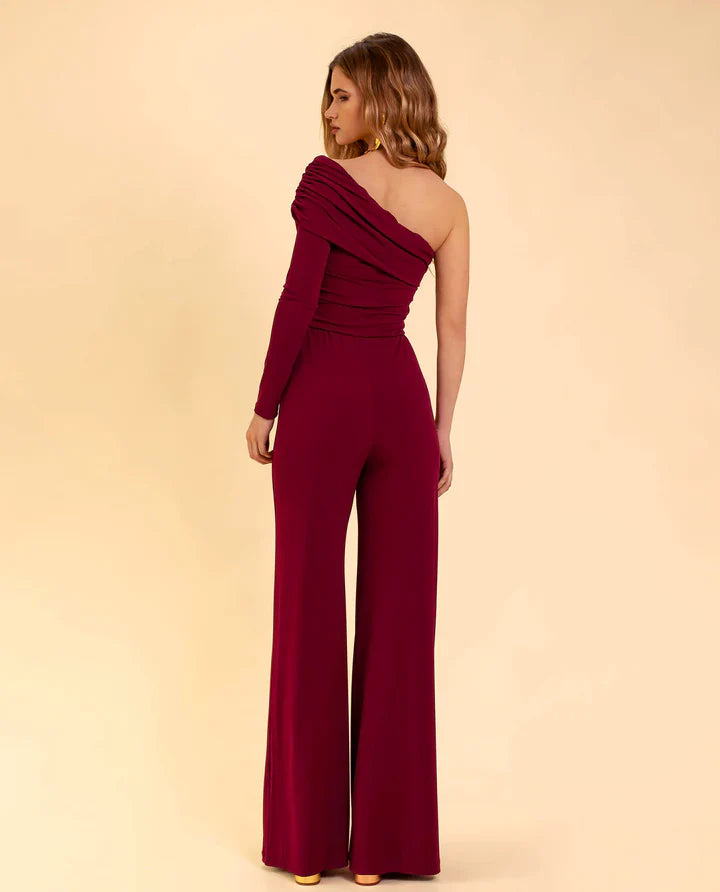 Aria - Stijlvolle One-Shoulder Jumpsuit voor Dames in Luxe Stof