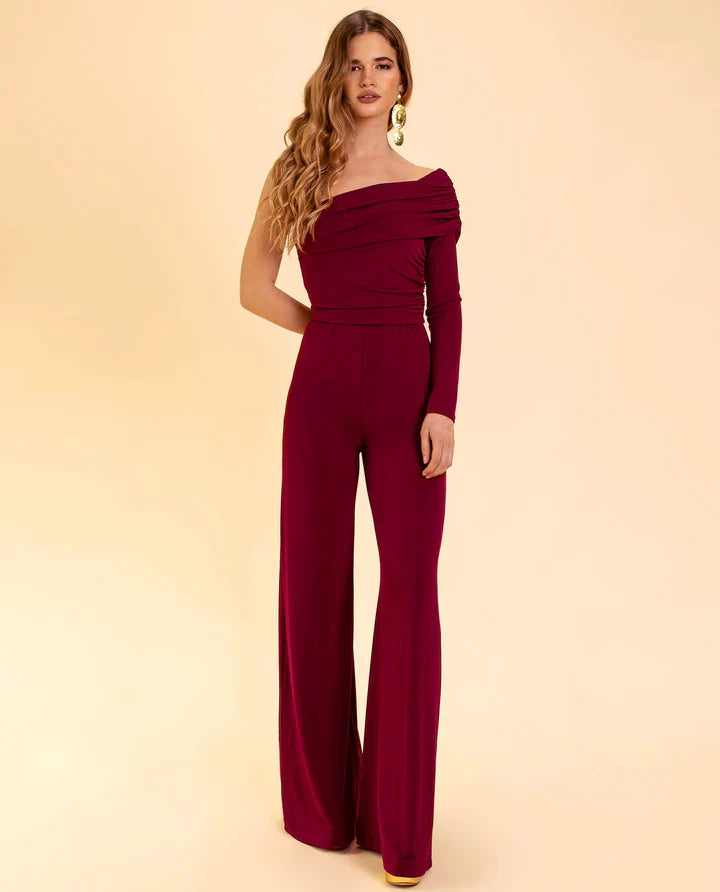 Aria - Stijlvolle One-Shoulder Jumpsuit voor Dames in Luxe Stof