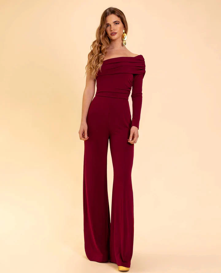 Aria - Stijlvolle One-Shoulder Jumpsuit voor Dames in Luxe Stof