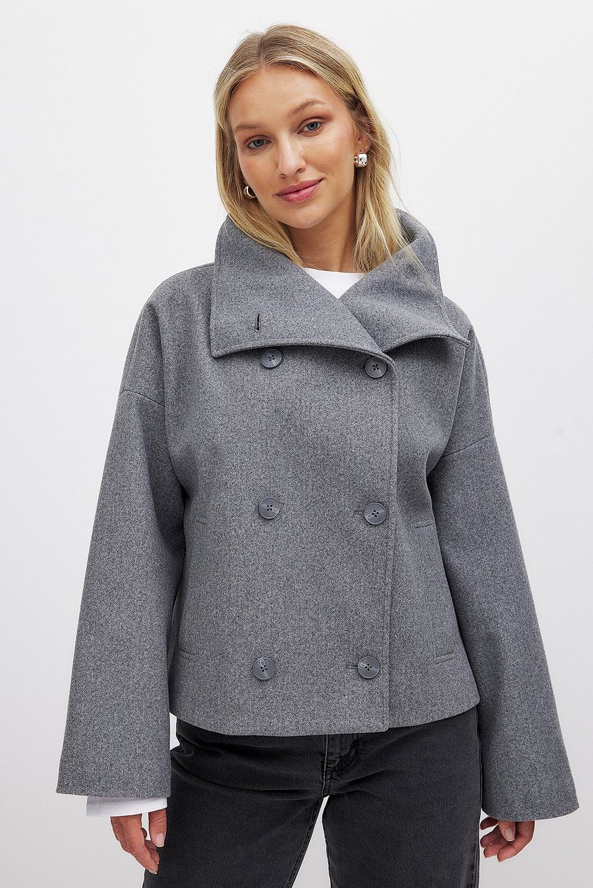 Isalynn – Wolblend winterjas met dubbele knoopsluiting voor dames
