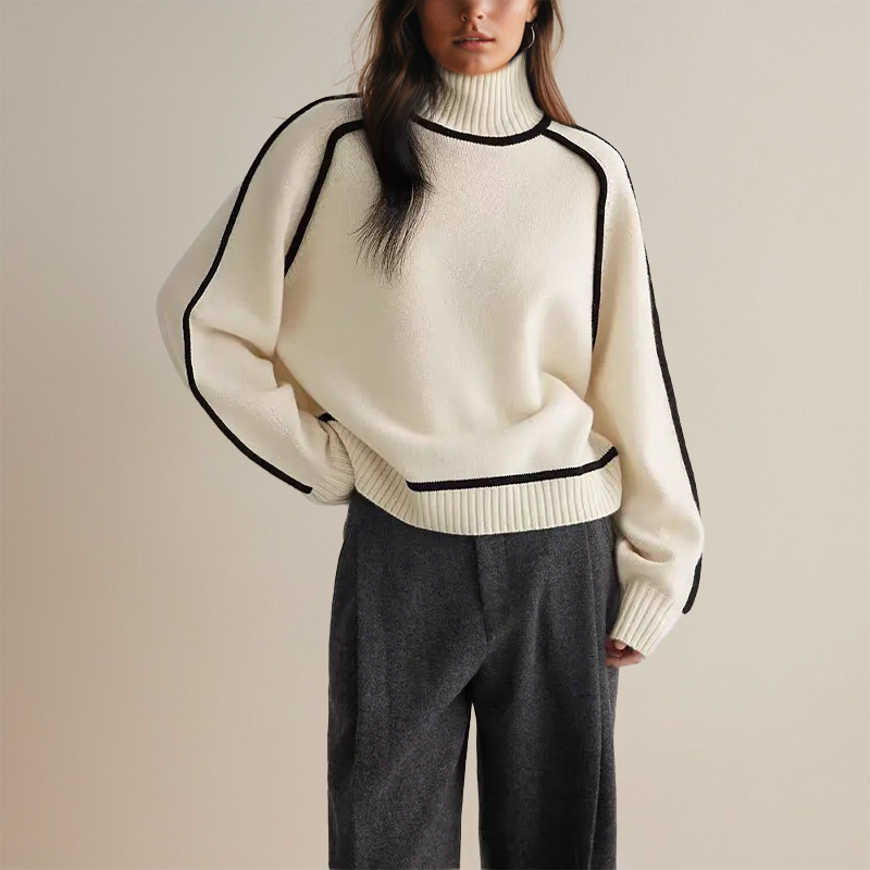 Aurelia Coltrui – Dames Pullover met 3D Streepmotief en Elegante Pasvorm