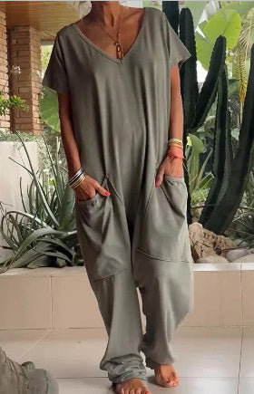 Zafira - Losse Fit Jumpsuit van Ademend Katoen voor Dagelijks Comfort