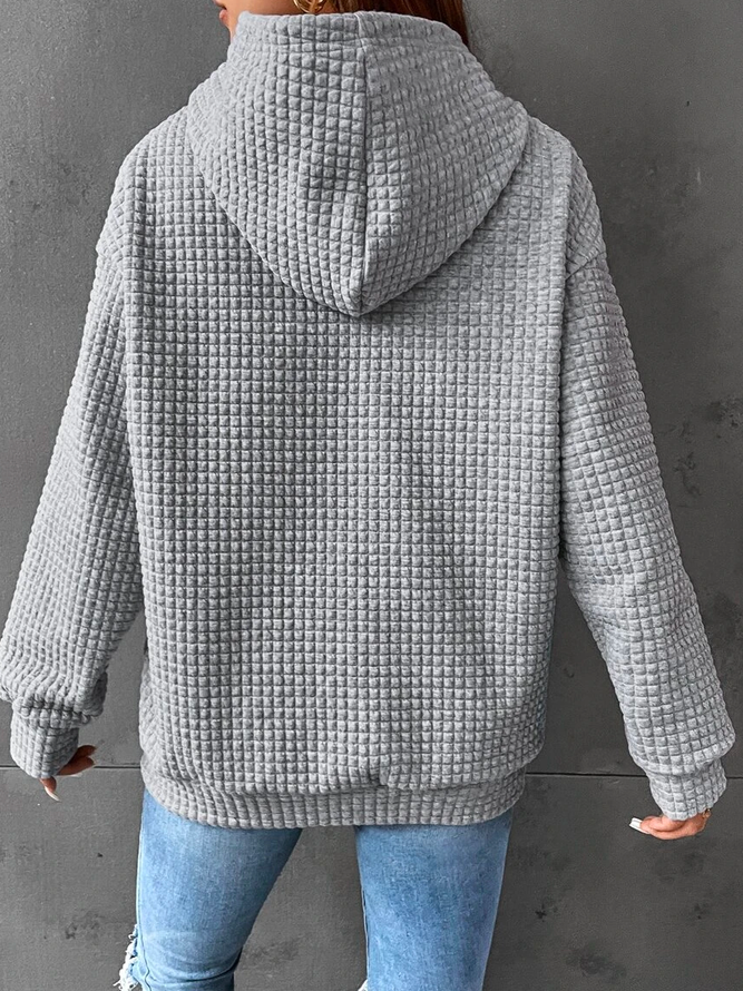 Amoura Waffle Hoodie – knusse hoodie met wafelstructuur en casual elegantie