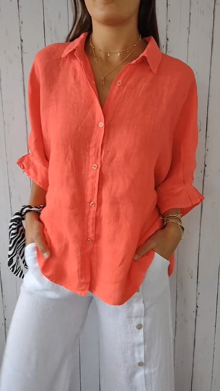 Elarine – Verfijnde damesblouse met open rug en strikdetail