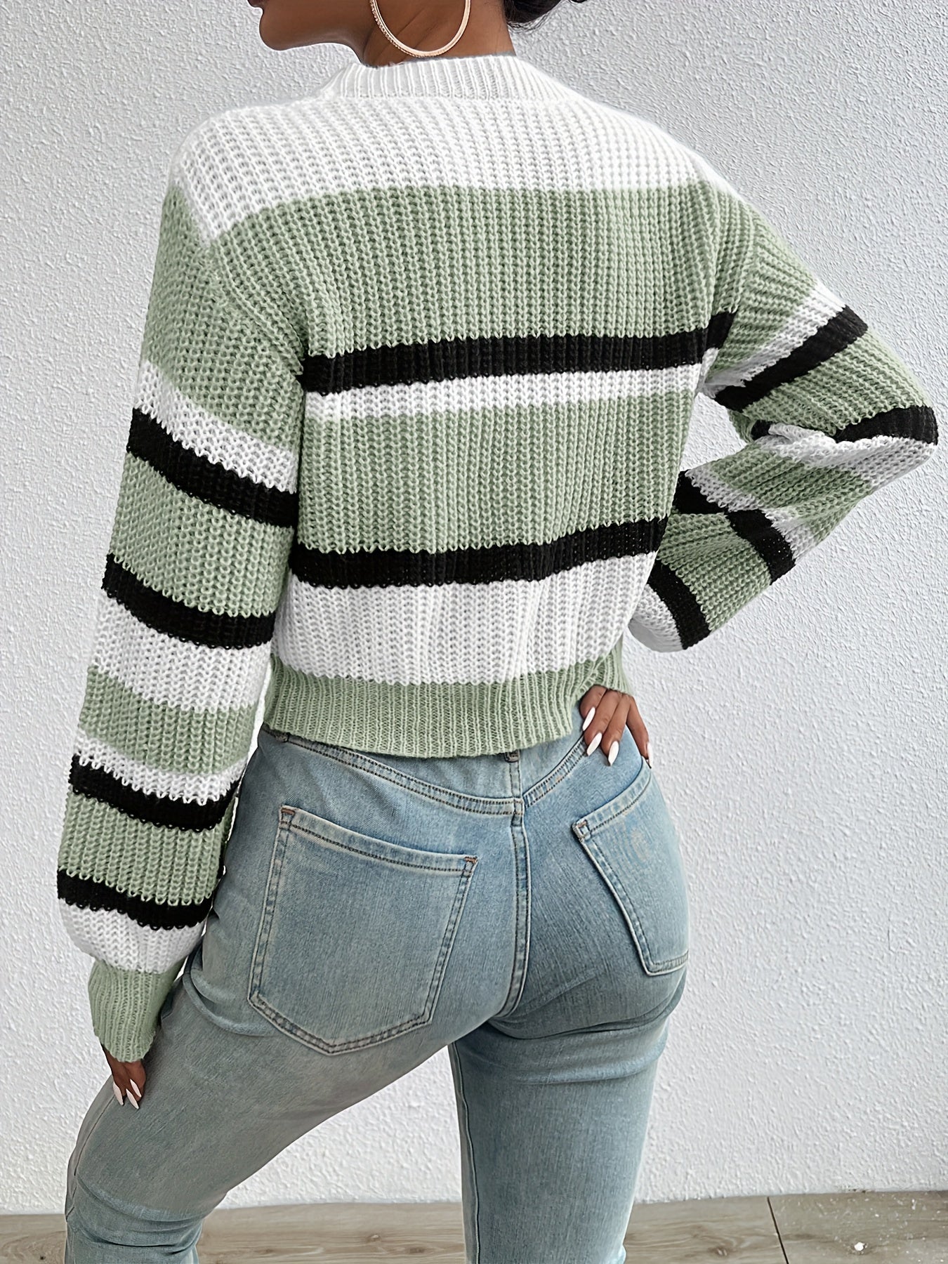Liv Gebreide Colorblock Trui – Trendy, Zacht & Comfortabel