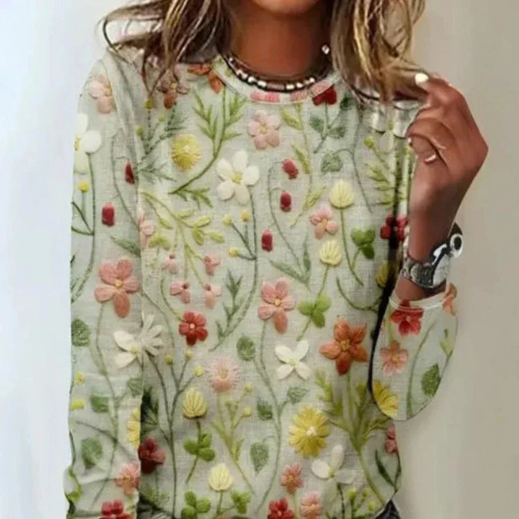 Isaline – Lichte Gebreide Trui met Ronde Hals en Relaxte Pasvorm