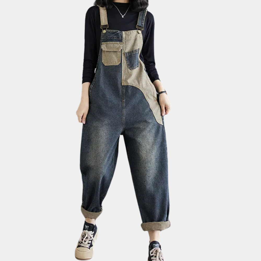 Agatia – Denim Jumpsuit met Verstelbare Banden en Tijdloze Flair