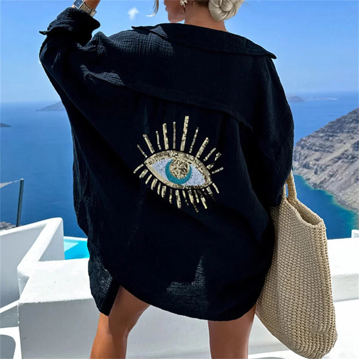 Oversized dames blouse met bohemian details – luchtig en zomers
