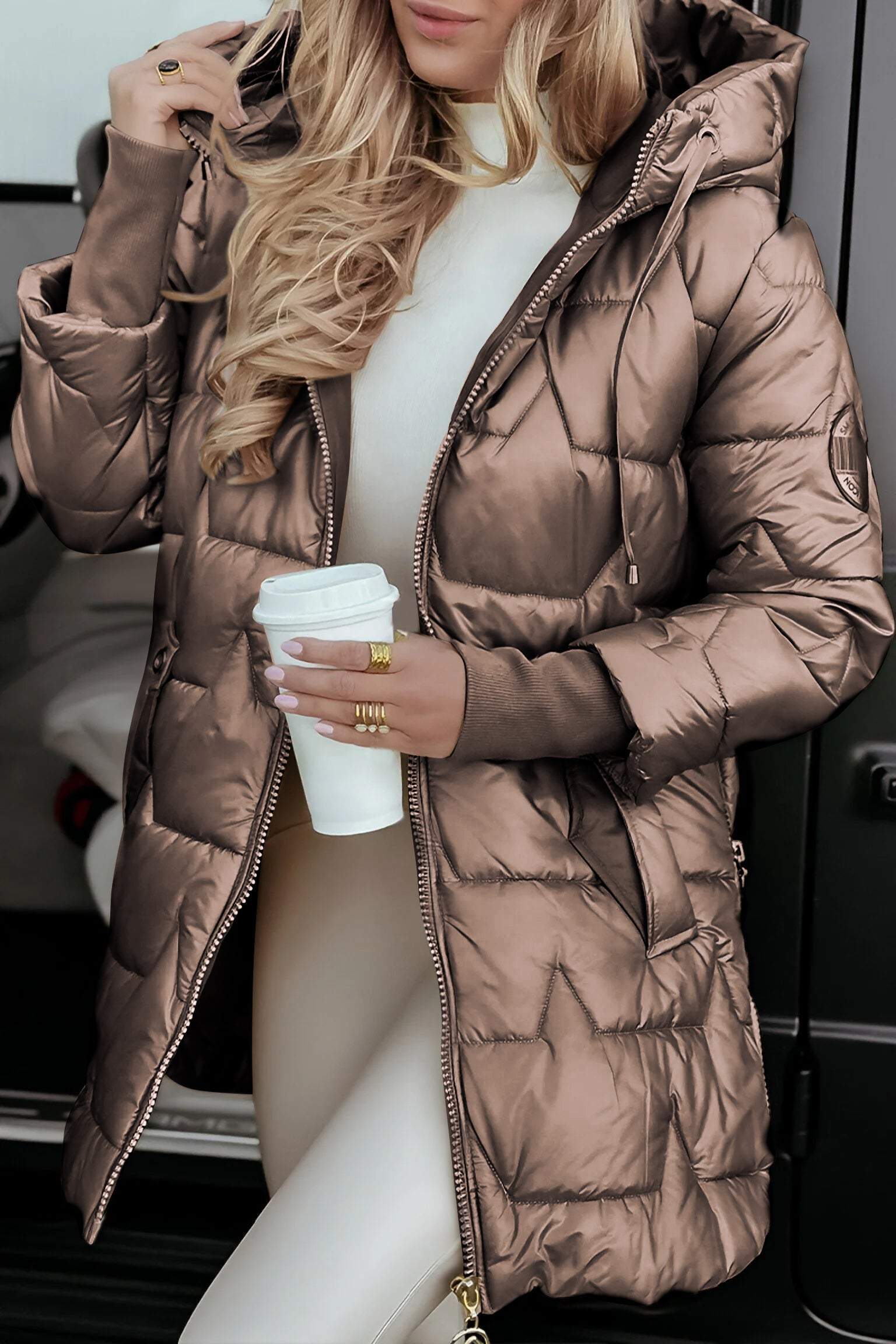 Cédrine Hooded Coat – warme damesjas met praktische kap en tijdloze herfststijl