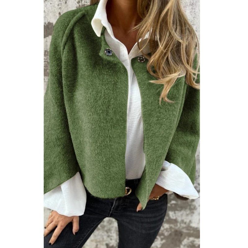 Faye – Kort Faux Cashmere Jasje voor Elegante Warmte en Tijdloze Stijl