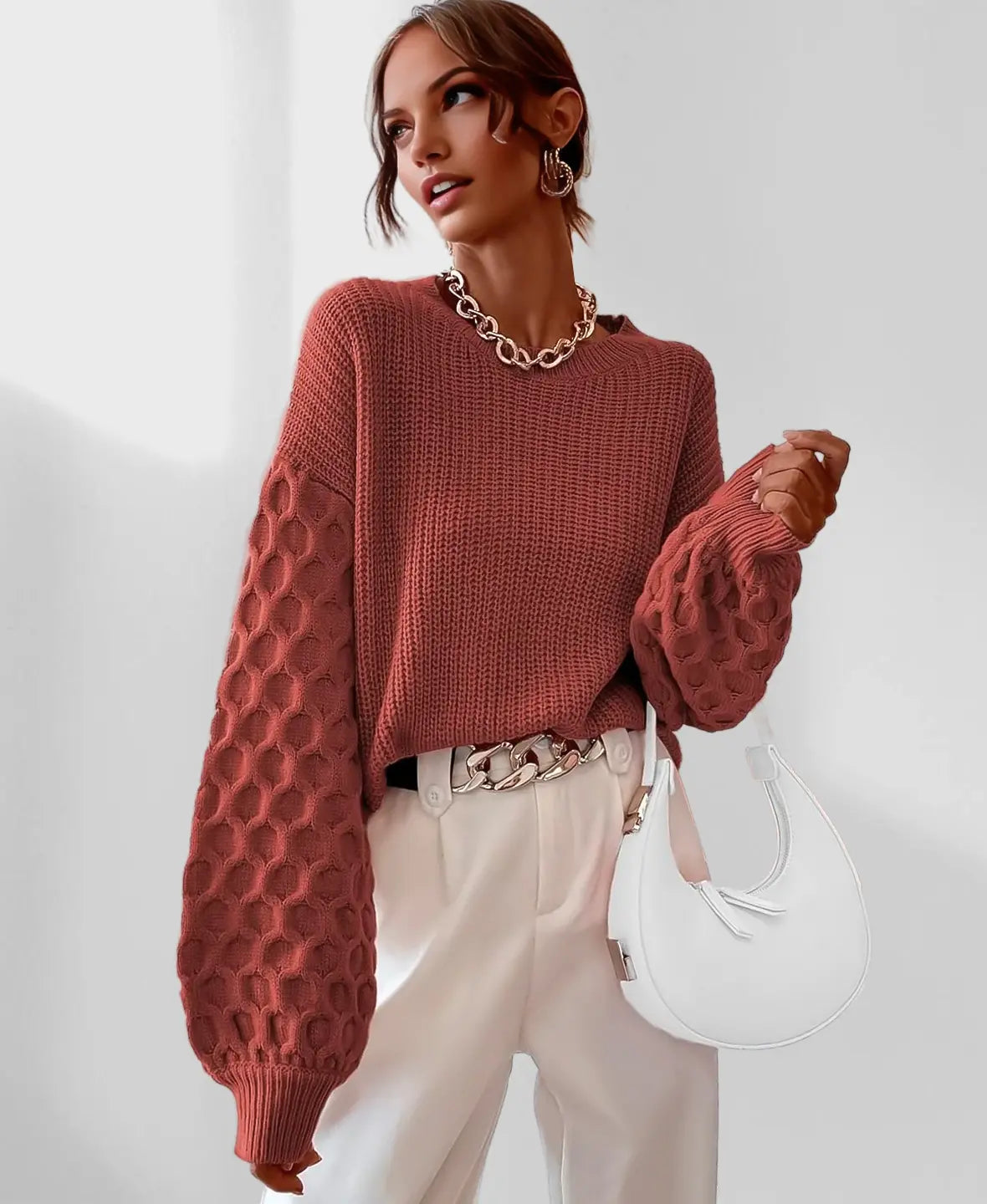 Alenya Gebreide Herfsttrui – Uniek Design & Comfortabele Warmte