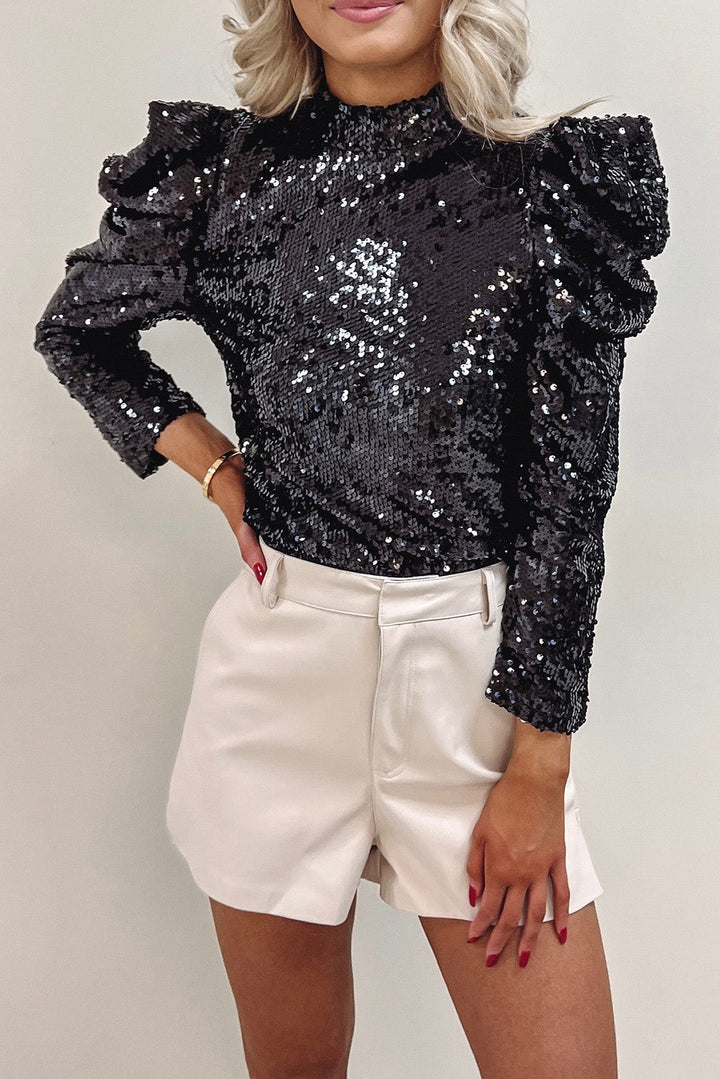 Glitter Top Dames met Lange Mouwen en Lovertjes – Feestelijk & Elegant