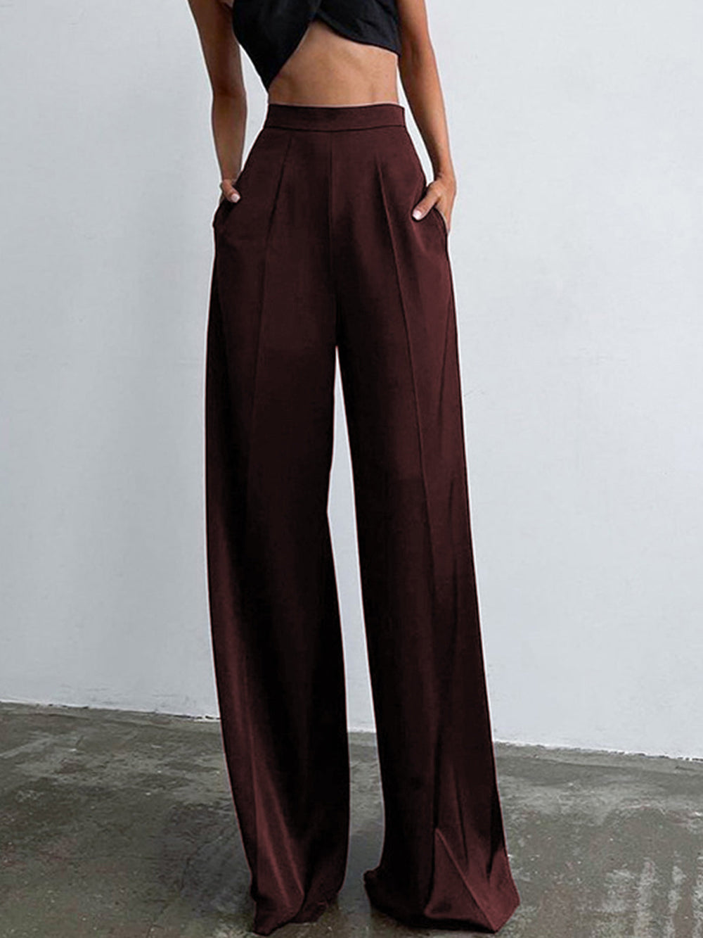 Sorviana – Wijde Satijnen Broek voor Dames | Luxe Glans & Moeiteloze Stijl