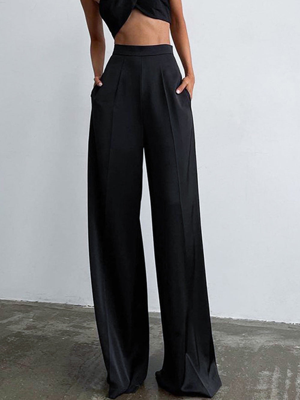 Sorviana – Wijde Satijnen Broek voor Dames | Luxe Glans & Moeiteloze Stijl