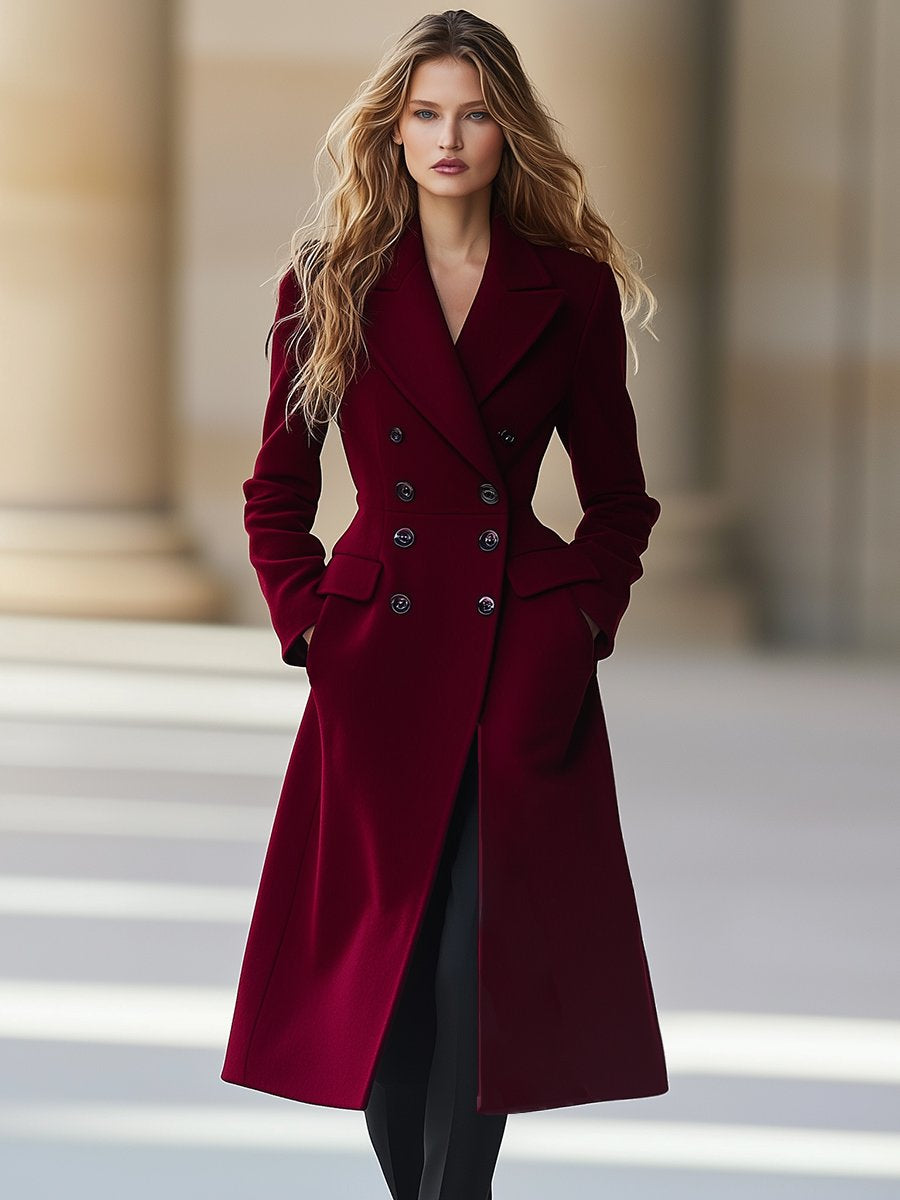 Zephyra – Wijnrode Mantel met Luxe Elegantie