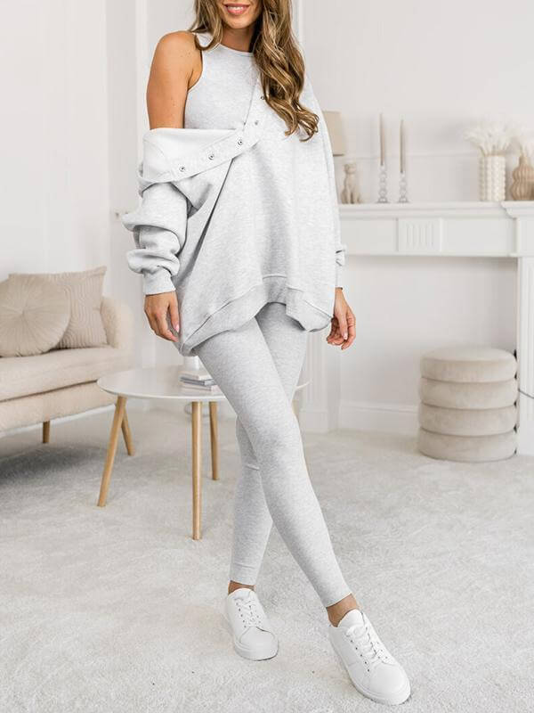 Maelis Fleece Hoodieset – Warme & Comfortabele Dames Trainingsset voor Herfst en Winter