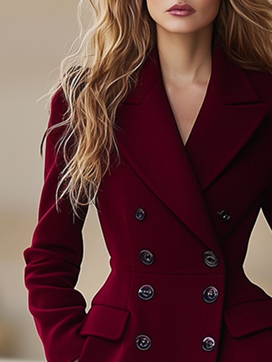 Zephyra – Wijnrode Mantel met Luxe Elegantie