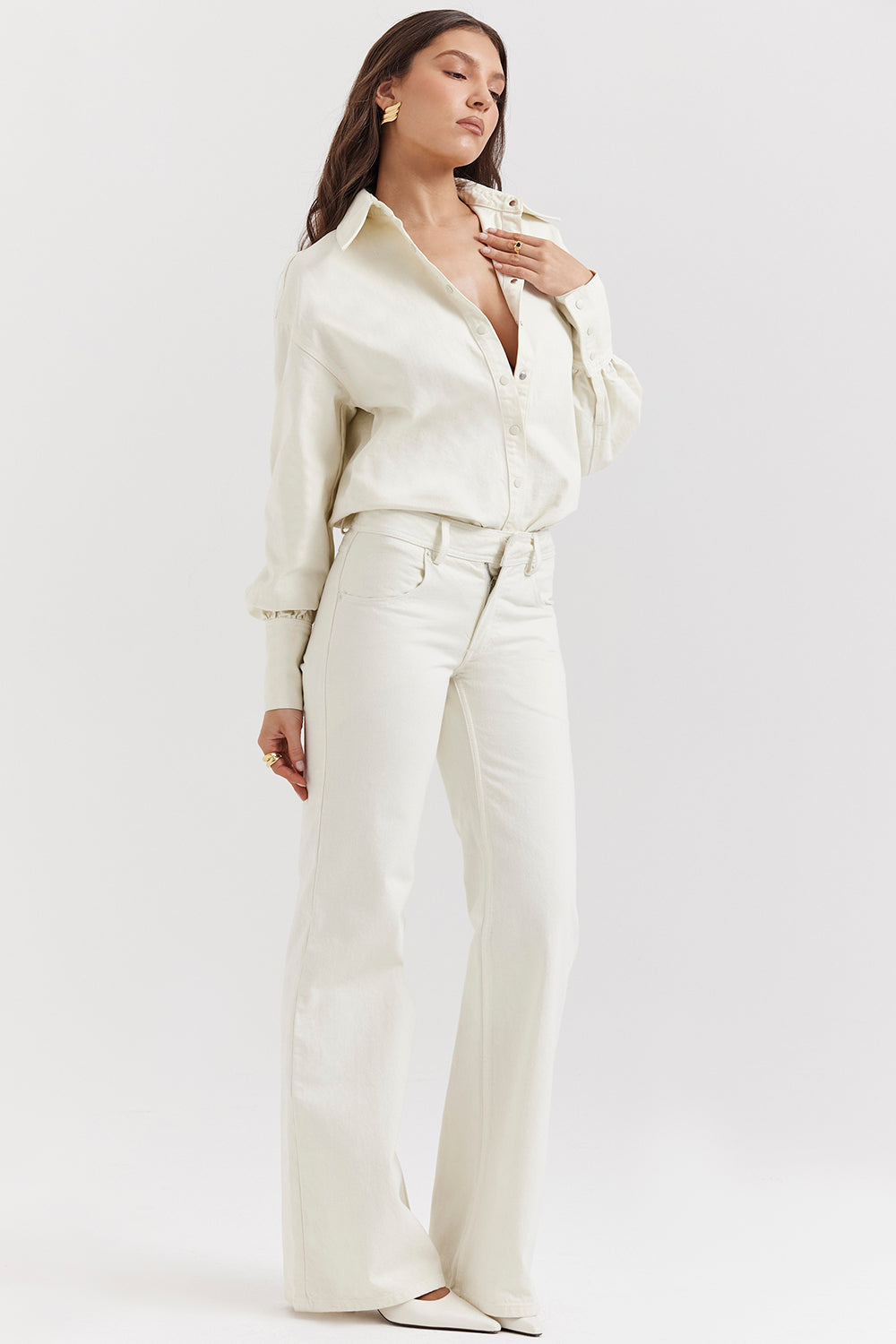 Elyra Tweedelige Set – Luchtige Elegantie in Zachte Ivoortint