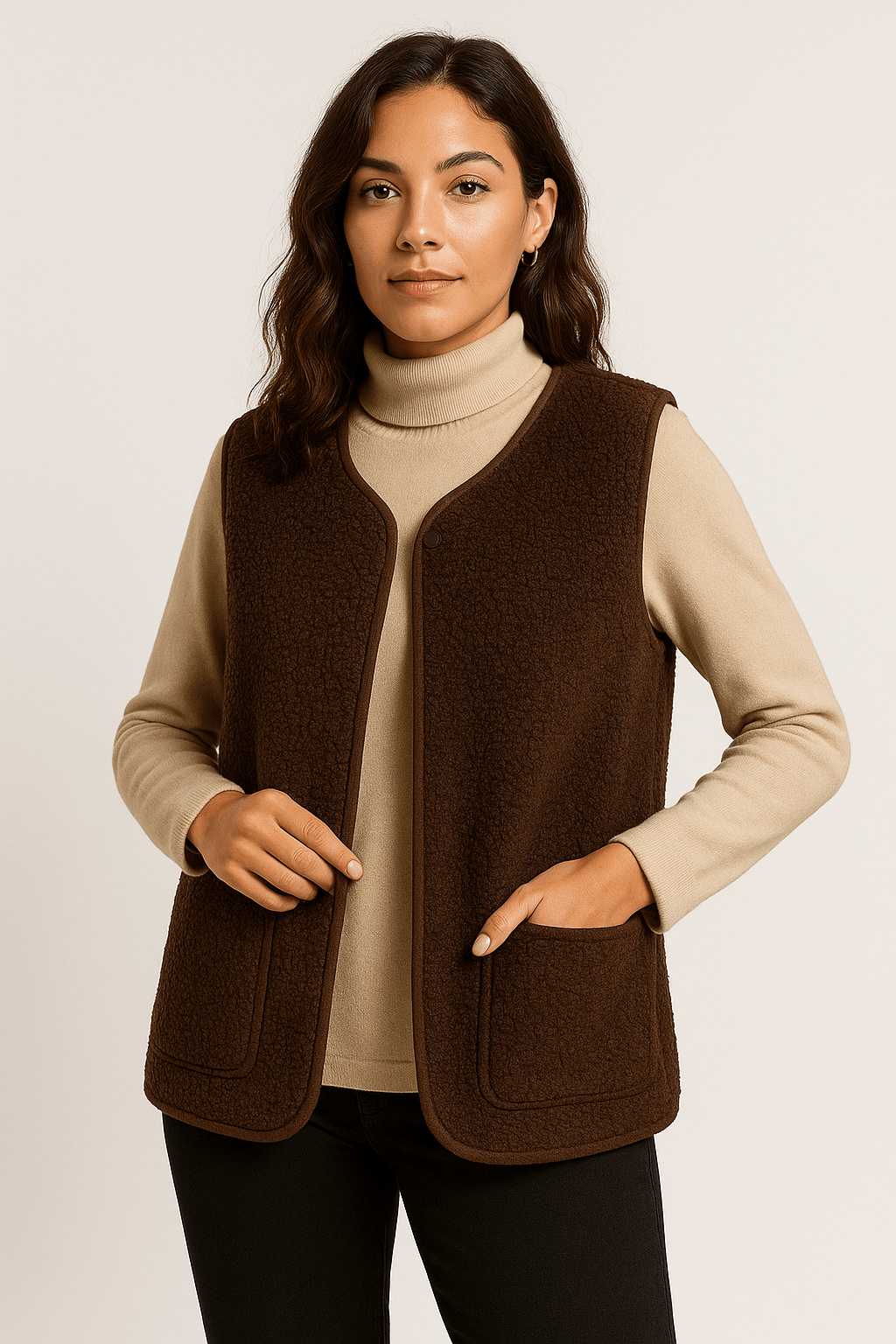 Isadora – Pluche Gilet met Luxe Zachte Textuur en Tijdloze Elegant﻿ie