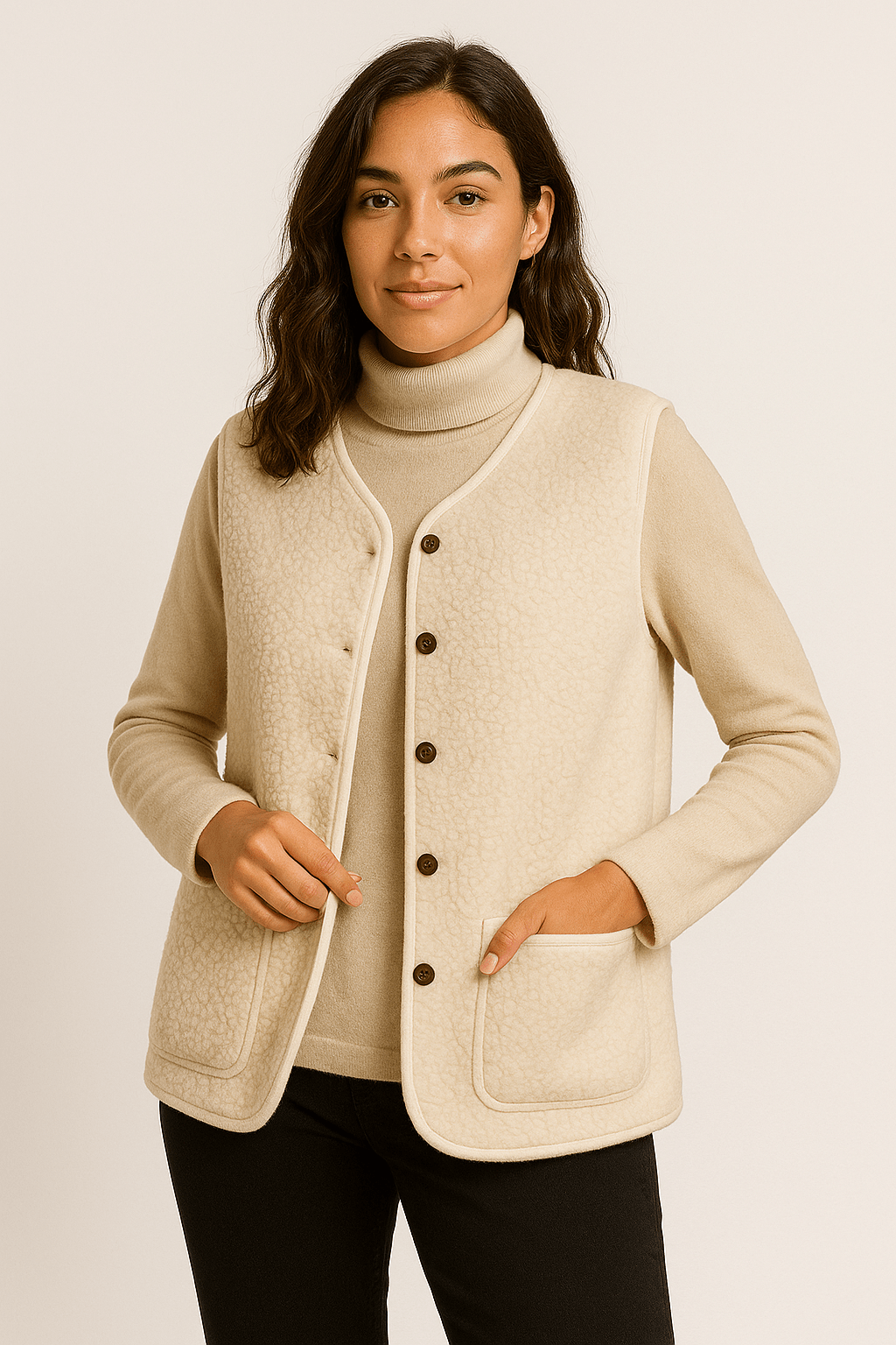 Isadora – Pluche Gilet met Luxe Zachte Textuur en Tijdloze Elegant﻿ie