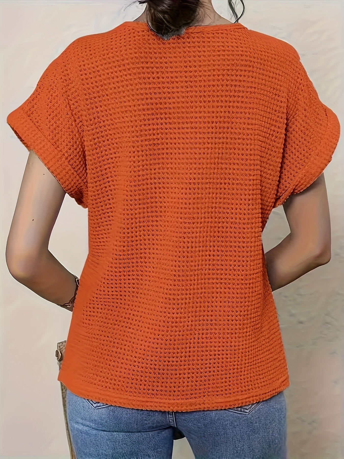 Dames gehaakte top met kant en korte mouwen voor zomerse outfits