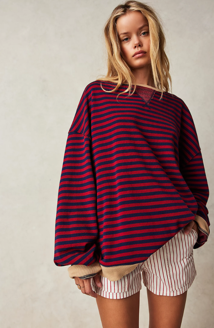 Amélie – Gestreepte Oversized Damestrui | Zacht, Kleurrijk & Comfortabel