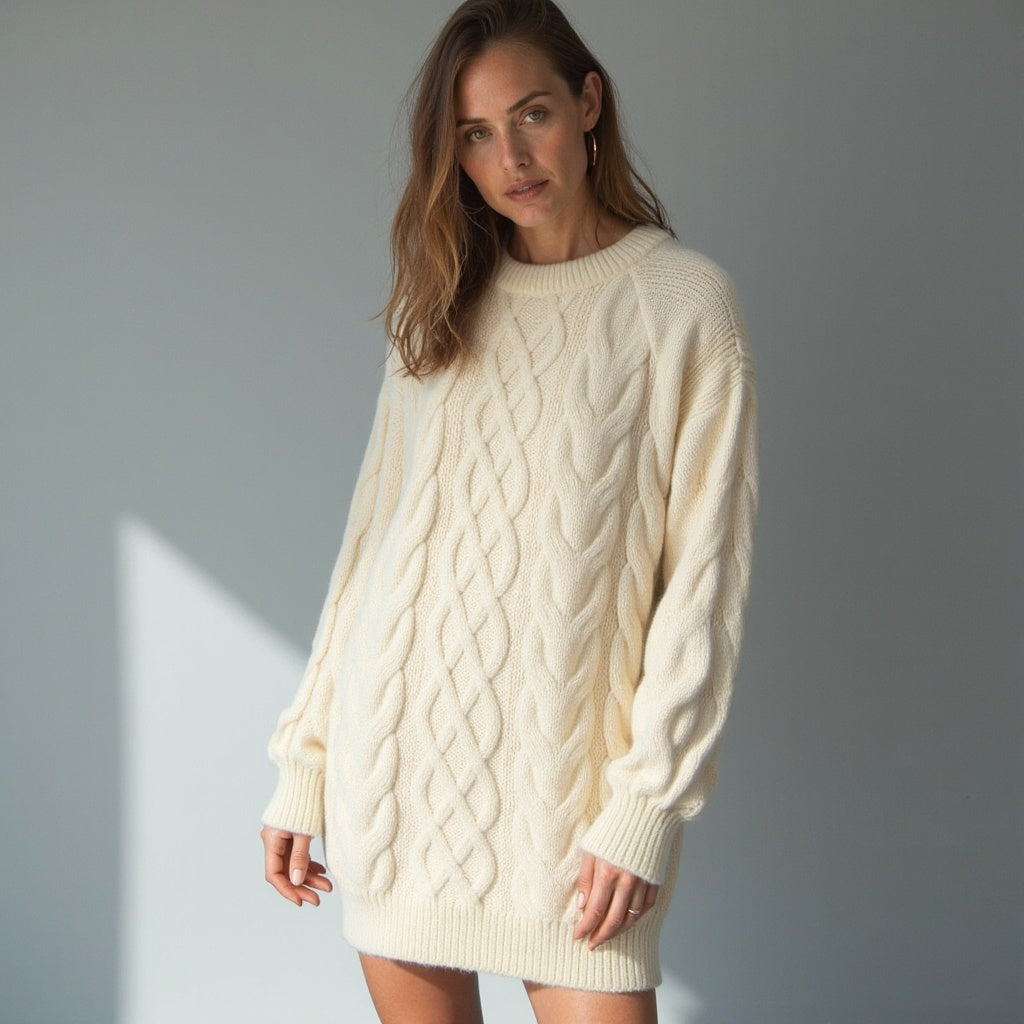 Elysora – Warme Gebreide Trui met Elegante Snit, Tijdloos & Comfortabel voor Winterdagen