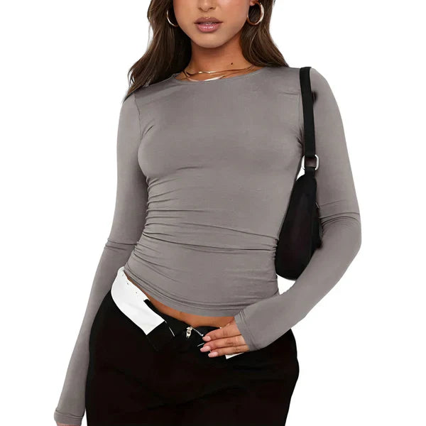 Elyndra – Tijdloos Longsleeve T-Shirt van Zachte Luxe