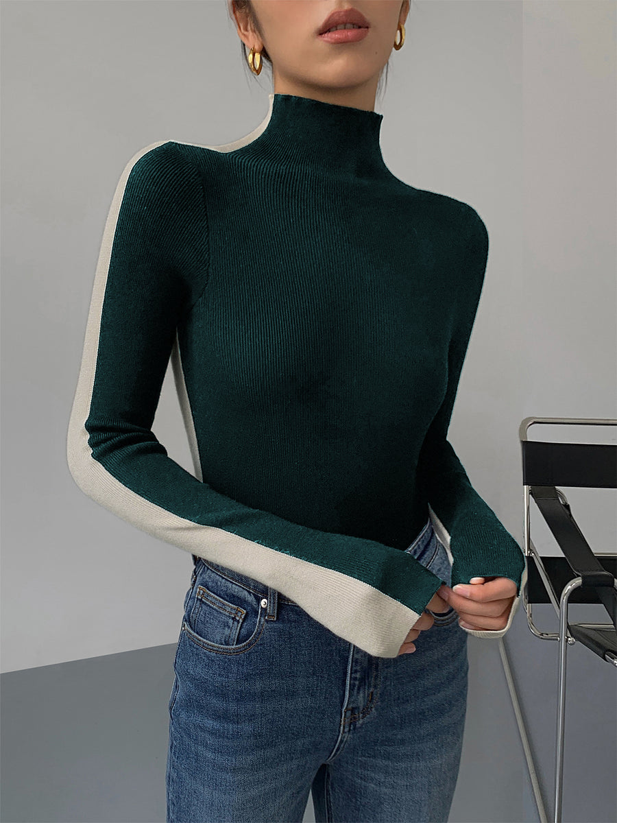 Noelle – Tweekleurige Gebreide Top met Regular Fit