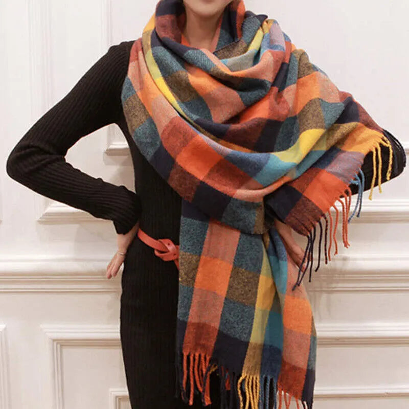 Marcelline – Luxe kasjmier dames sjaal met tijdloos ruitenpatroon