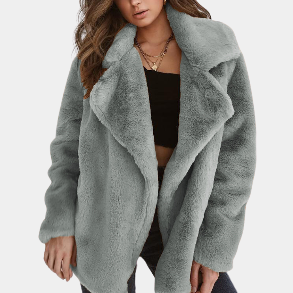 Veloura – Geraffineerde dames winterjas met pluche afwerking