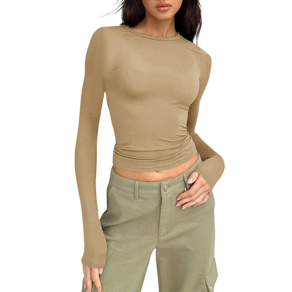 Elyndra – Tijdloos Longsleeve T-Shirt van Zachte Luxe
