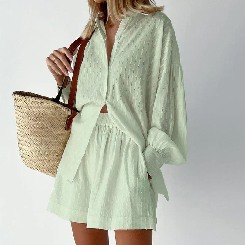 Calistara – Luchtige zomer set met losvallende blouse en shorts